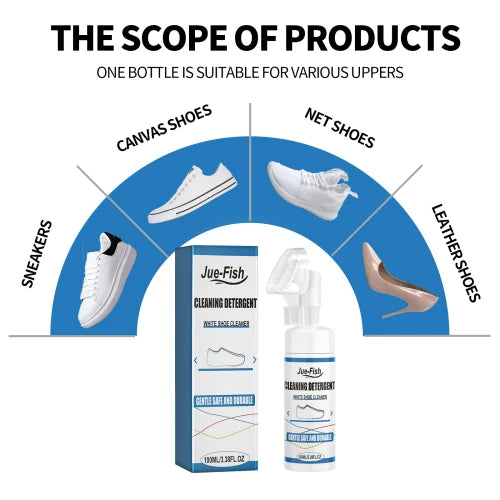 Jue-Fish Water-Free Foam Kit  Small Shoes Sneakers Decontaminating Brightening White Cleaning