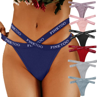 Sexy Low Waist Women Thongs Panties Female Cotton G-String Underwear Ladies Letter Belt Lingerie M-XL Girls Intimates Bikini New