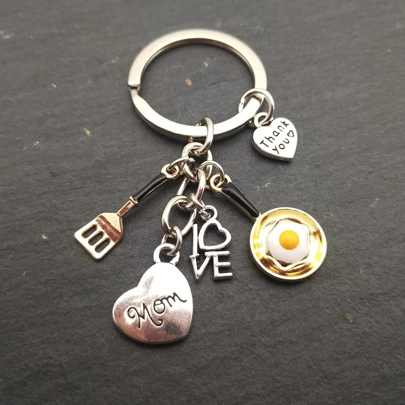 European and American Jewelry Father's Day Gift Mother's Day Gift "I LOVE MOM I LOVE DAD" Metal Keychain Key Ring Jewelry