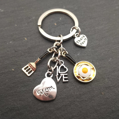 European and American Jewelry Father's Day Gift Mother's Day Gift "I LOVE MOM I LOVE DAD" Metal Keychain Key Ring Jewelry