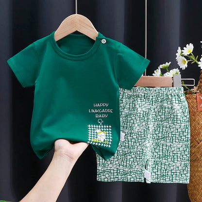 Cartoon Cotton Baby T-Shirt & Shorts Set