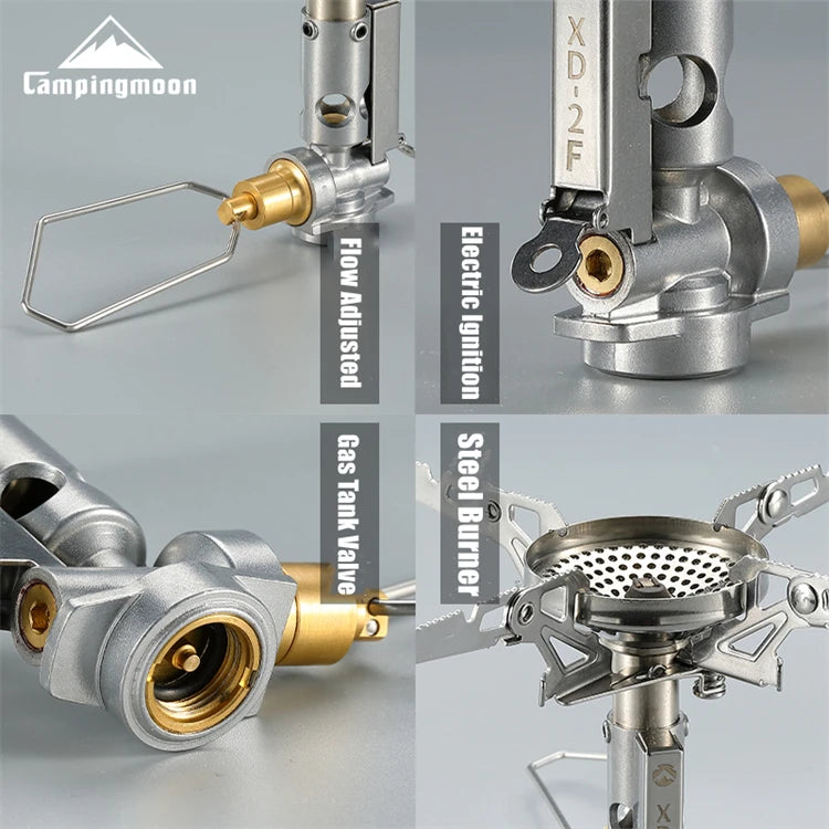 CAMPINGMOON  XD-2F Outdoor Portable Voltage Stabilized Integrated Gas Stove High Power Windproof Hiking Field Stove Cooker