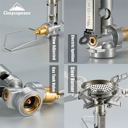 CAMPINGMOON  XD-2F Outdoor Portable Voltage Stabilized Integrated Gas Stove High Power Windproof Hiking Field Stove Cooker