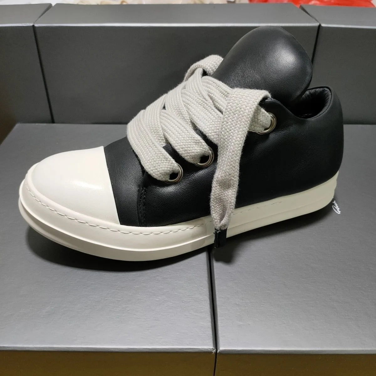Men's Vintage Sneakers Designer Low-top Padded LWG-certified Grained Lambskin Board Shoes Soft Simple Thick Shoelaces Couple