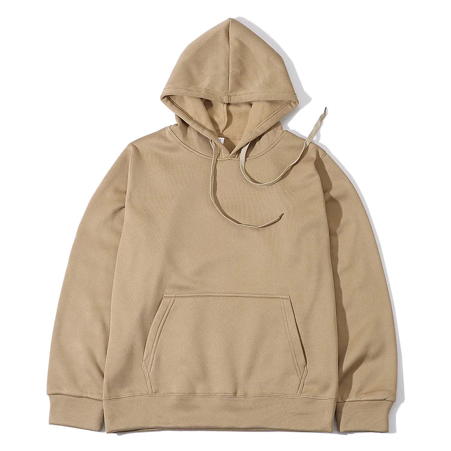 Solid Color Fleece Hip Hop Hoodie