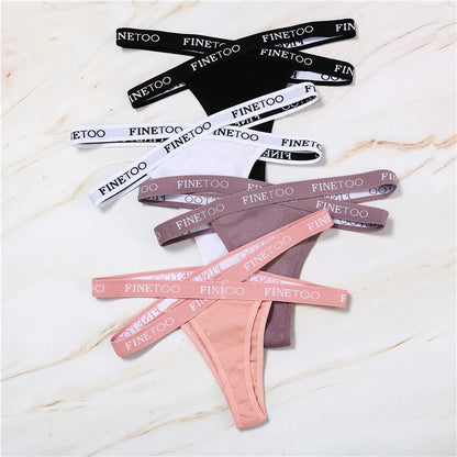 Sexy Low Waist Women Thongs Panties Female Cotton G-String Underwear Ladies Letter Belt Lingerie M-XL Girls Intimates Bikini New