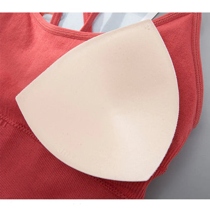 Strappy Cross Back Padded Sports Bra