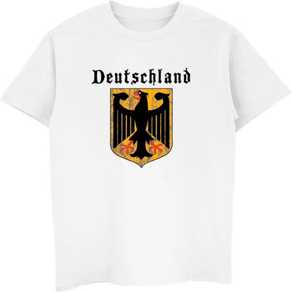 Deutschland Flag Crest Germany Eagle Socceres Footballer T-shirt Men Cotton O-Neck Short Sleeve Shirt Men T Shirt Tees Tops