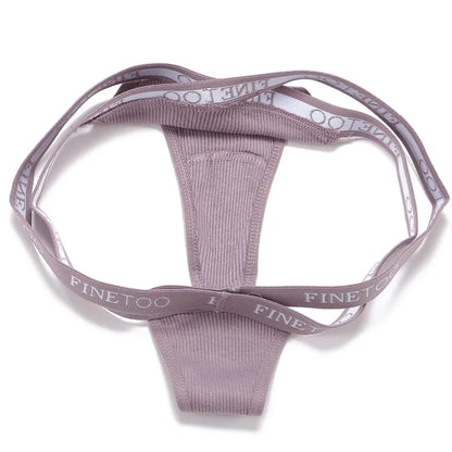 Sexy Low Waist Women Thongs Panties Female Cotton G-String Underwear Ladies Letter Belt Lingerie M-XL Girls Intimates Bikini New