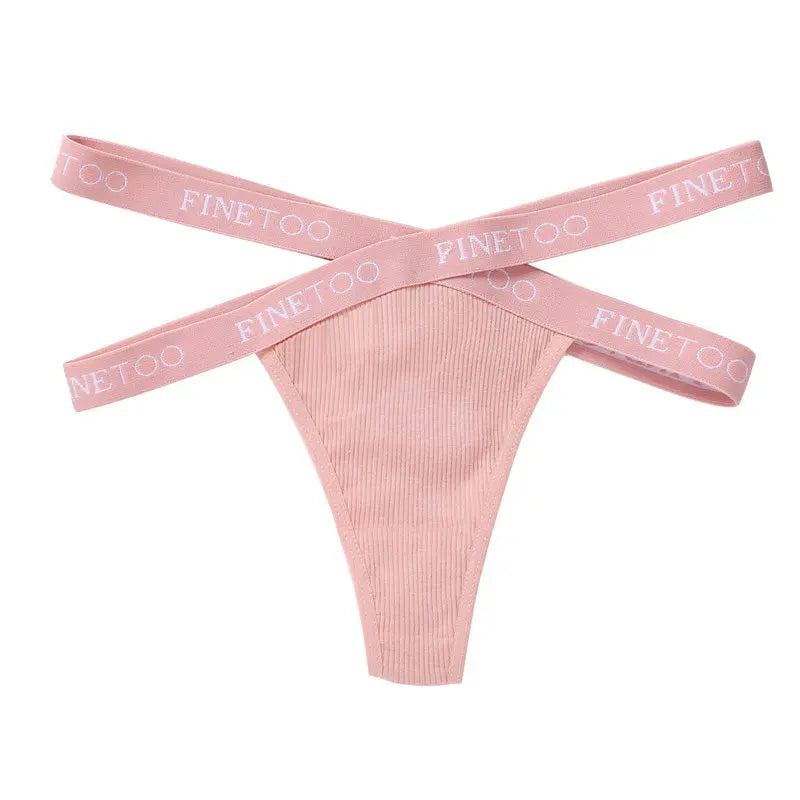 Sexy Low Waist Women Thongs Panties Female Cotton G-String Underwear Ladies Letter Belt Lingerie M-XL Girls Intimates Bikini New