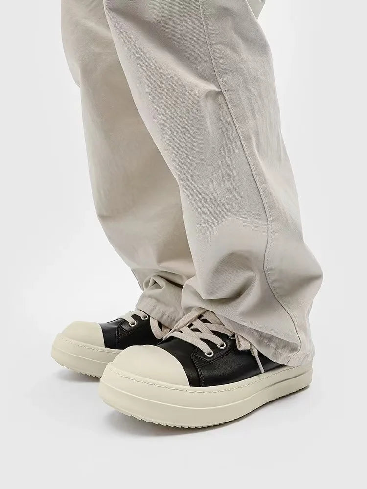 Men's Vintage Sneakers Designer Low-top Padded LWG-certified Grained Lambskin Board Shoes Soft Simple Thick Shoelaces Couple