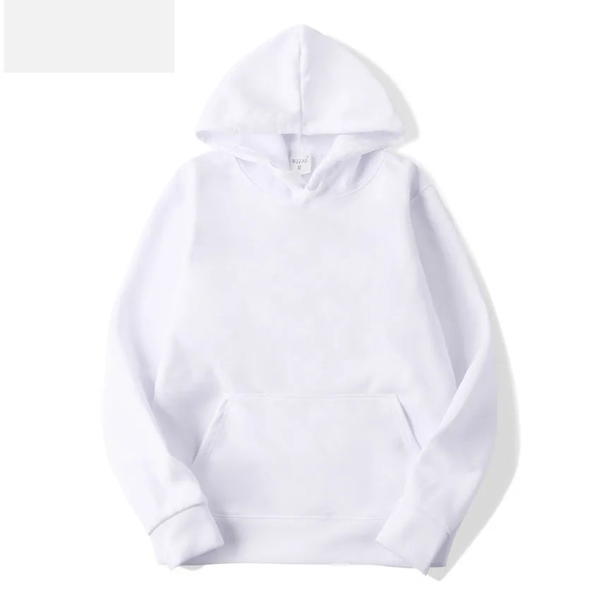 Solid Color Fleece Hip Hop Hoodie