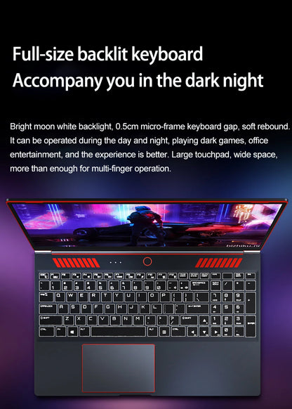 16.1 Inch Gaming Laptop Computer RTX4050 6G Intel Core i9-13900H i9-10885H windows11 RAM Max 64GB DDR4 2*M.2 NVME 4TB SSD WiFi