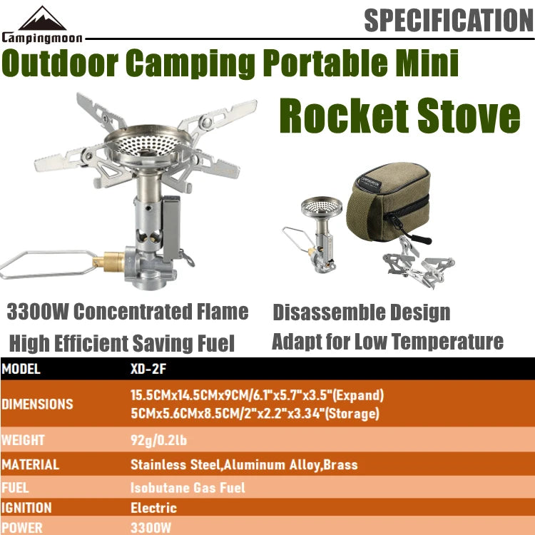 CAMPINGMOON  XD-2F Outdoor Portable Voltage Stabilized Integrated Gas Stove High Power Windproof Hiking Field Stove Cooker