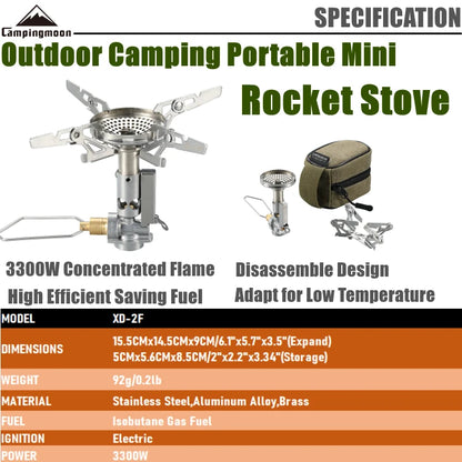 CAMPINGMOON  XD-2F Outdoor Portable Voltage Stabilized Integrated Gas Stove High Power Windproof Hiking Field Stove Cooker