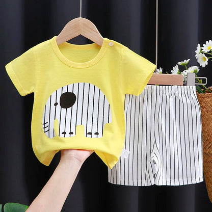 Cartoon Cotton Baby T-Shirt & Shorts Set