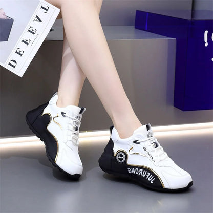 Couples Casual Sports Shoes Men's Low-top Dad Shoes Women's Height Increasing Sneakers