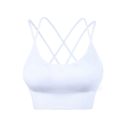 Strappy Cross Back Padded Sports Bra