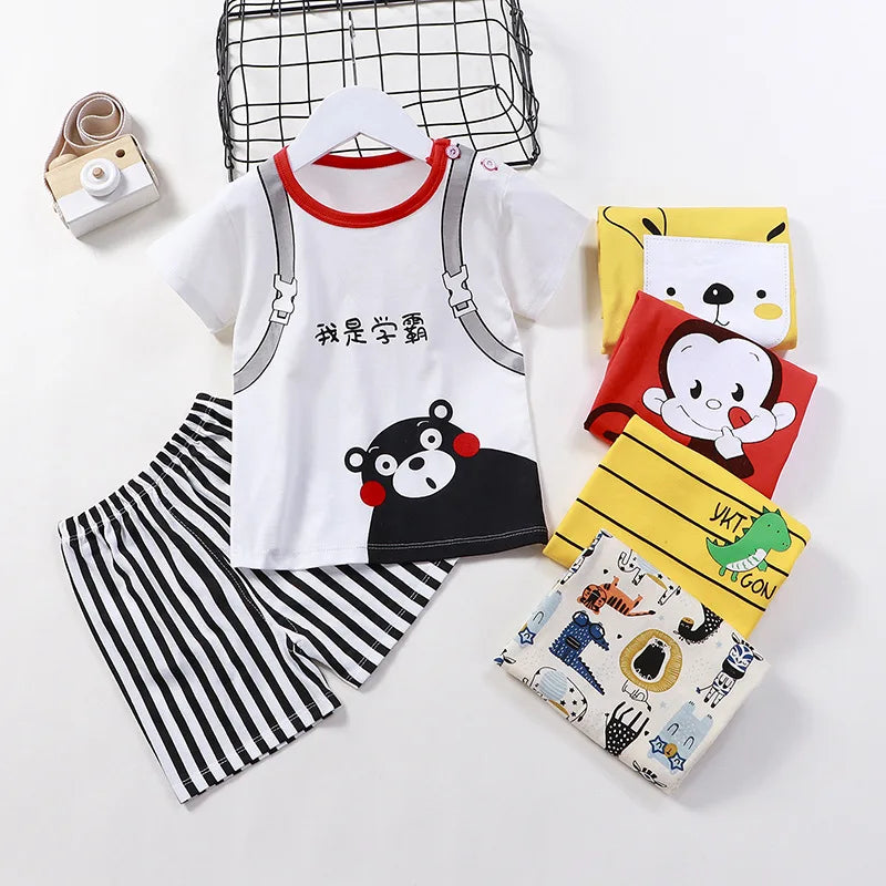 Cartoon Cotton Baby T-Shirt & Shorts Set