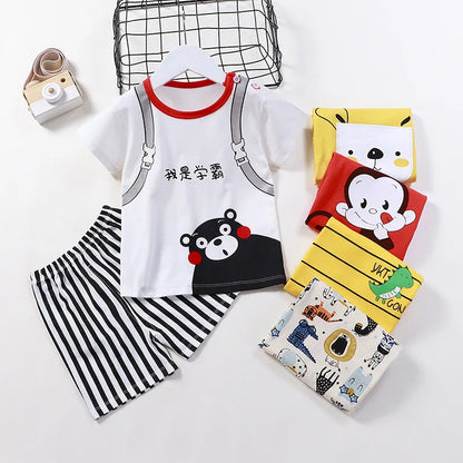 Cartoon Cotton Baby T-Shirt & Shorts Set