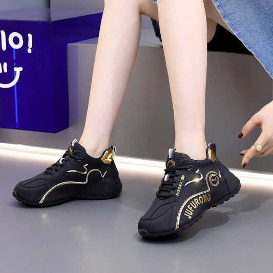 Couples Casual Sports Shoes Men's Low-top Dad Shoes Women's Height Increasing Sneakers
