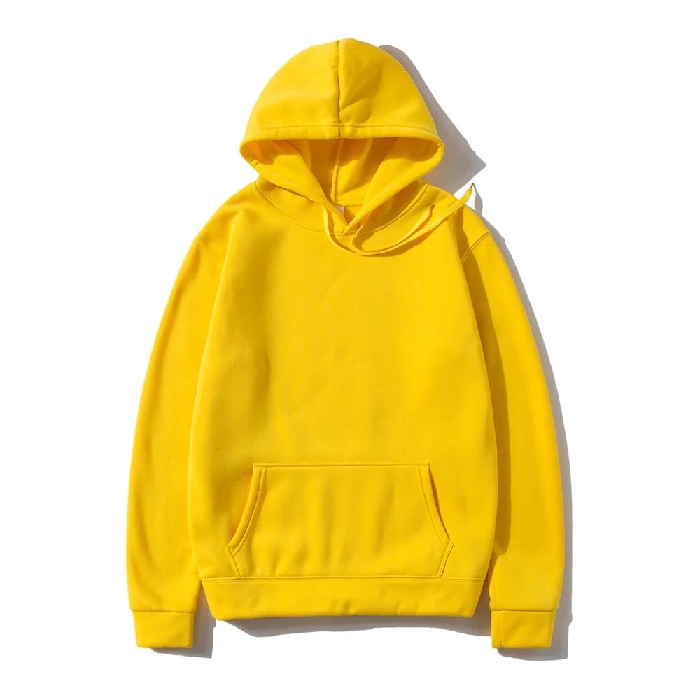 Solid Color Fleece Hip Hop Hoodie