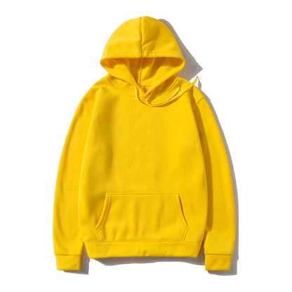 Solid Color Fleece Hip Hop Hoodie