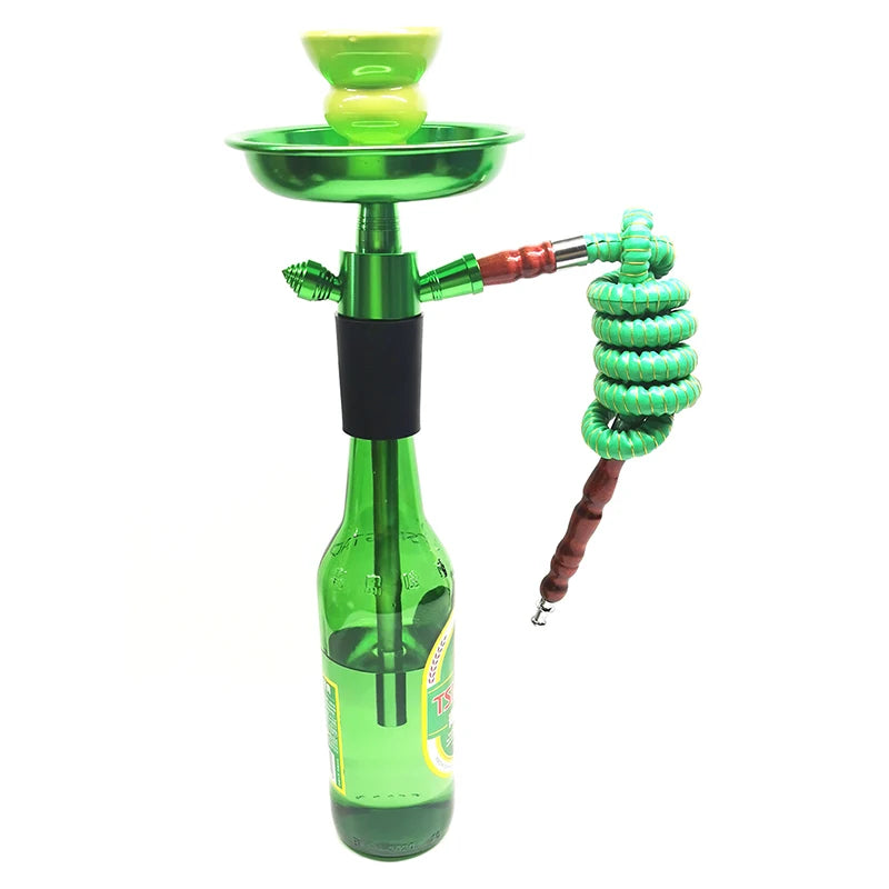 Water Pipe Smoking Bottle Stem Hookah Kit Liquor Glass Chicha Set Vodka Hookha Champagne Travel Whiskey Shicha Beer Wine Sheesha
