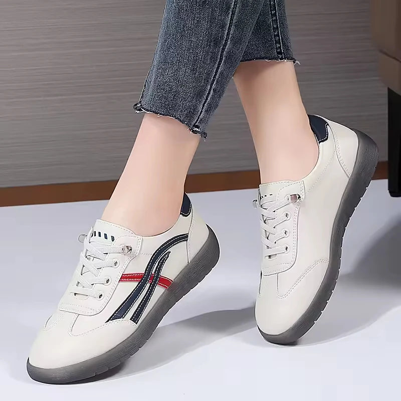 Manufacturer's Popular Genuine White Shoes Women Lightweight Casual Flat Shoes Ins Fashionable Versatile Jelly Sole Sneakers