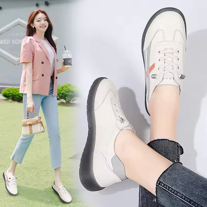 Manufacturer's Popular Genuine White Shoes Women Lightweight Casual Flat Shoes Ins Fashionable Versatile Jelly Sole Sneakers