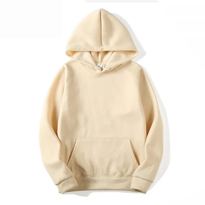 Solid Color Fleece Hip Hop Hoodie