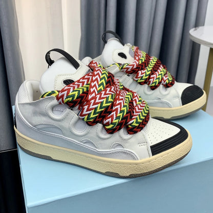 Men's Top Quality Retro Board Shoes Designer LANV Thick Tongue Colorful Matching Casual Leather Bread Sneakers
