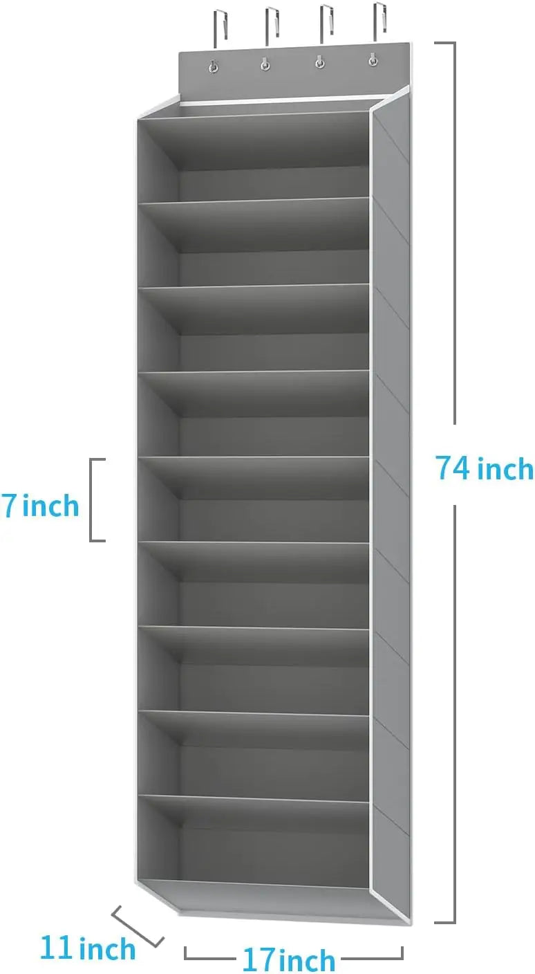 10-Tier Large Over the Door Hanging Shoe Rack Organizer, Durable Storage for 20+ Pairs of Sneakers, Boots, Sandals