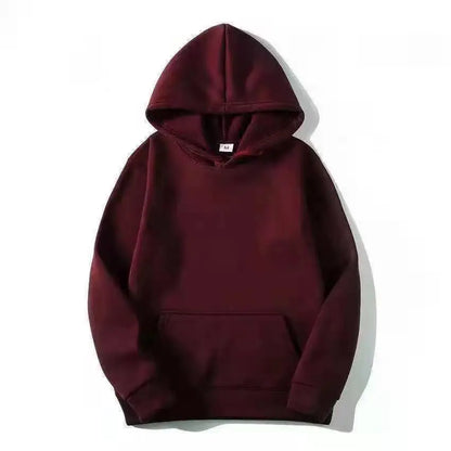 Solid Color Fleece Hip Hop Hoodie