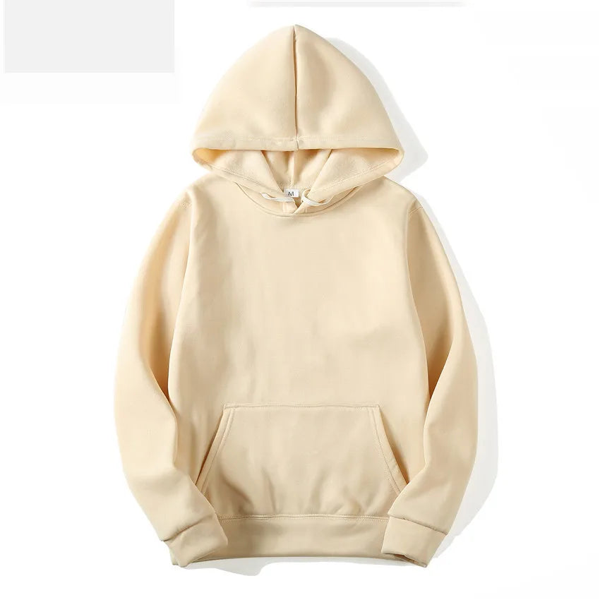 Solid Color Fleece Hip Hop Hoodie