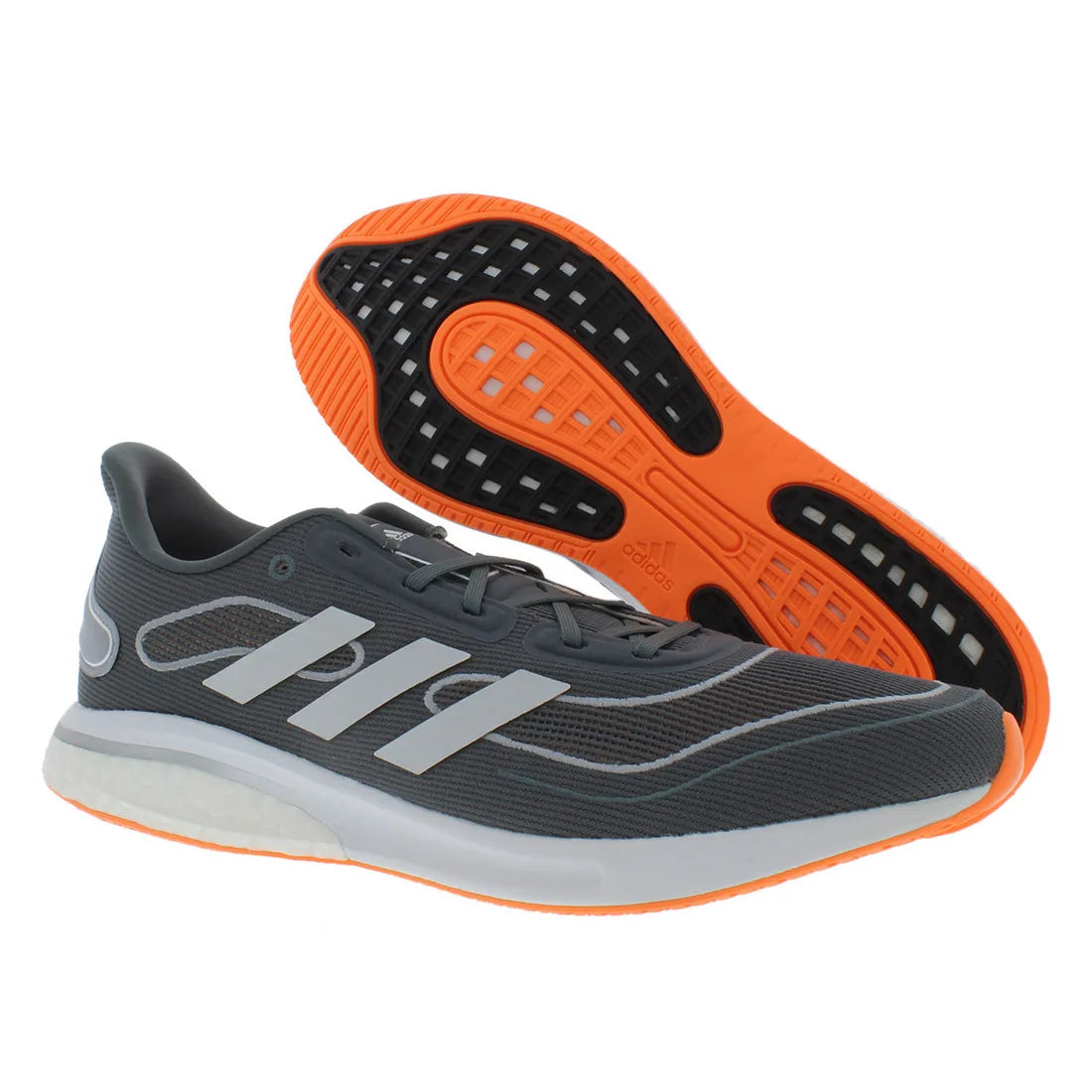 For Supernova M Men's Running Shoes Grey/White/Orange Color | 100% Authentic Made in Vietnam Model MSS-FX6821