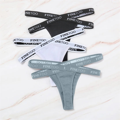 Sexy Low Waist Women Thongs Panties Female Cotton G-String Underwear Ladies Letter Belt Lingerie M-XL Girls Intimates Bikini New