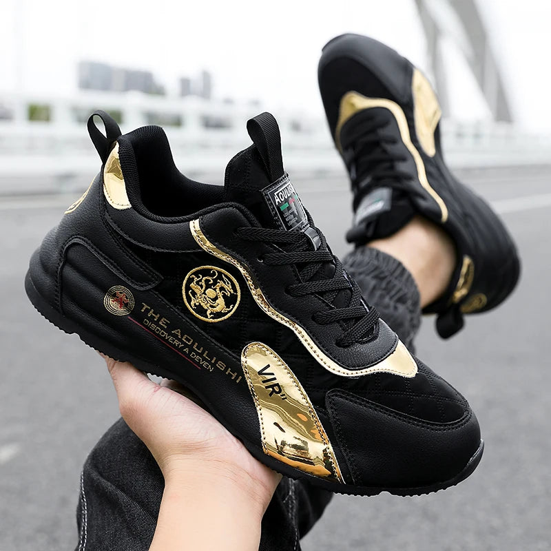 Men's Retro Walking Shoes Trendy Breathable Low-top Casual Sneakers Unisex Height-enhancing Sports Shoes