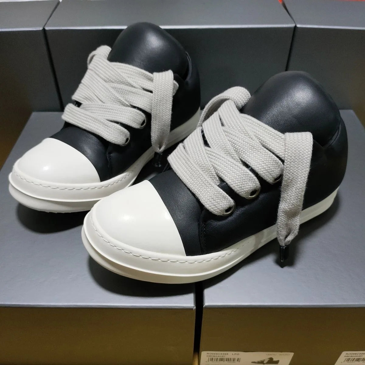 Men's Vintage Sneakers Designer Low-top Padded LWG-certified Grained Lambskin Board Shoes Soft Simple Thick Shoelaces Couple