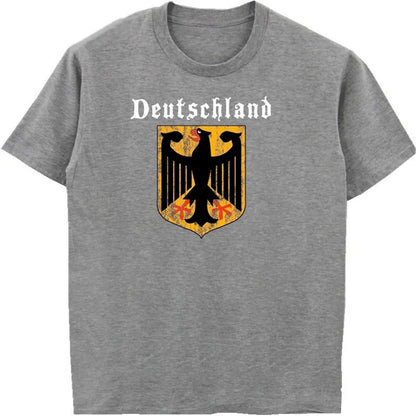 Deutschland Flag Crest Germany Eagle Socceres Footballer T-shirt Men Cotton O-Neck Short Sleeve Shirt Men T Shirt Tees Tops