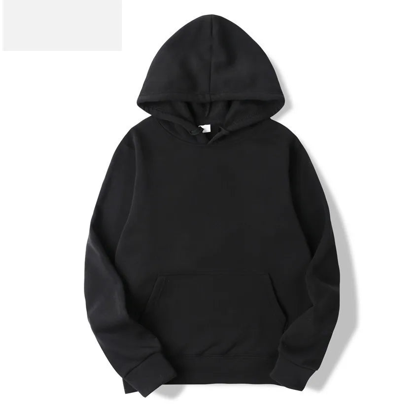 Solid Color Fleece Hip Hop Hoodie