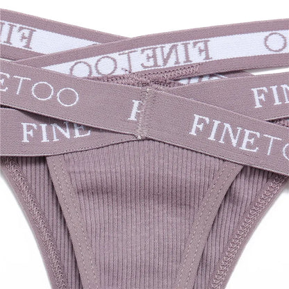 Sexy Low Waist Women Thongs Panties Female Cotton G-String Underwear Ladies Letter Belt Lingerie M-XL Girls Intimates Bikini New