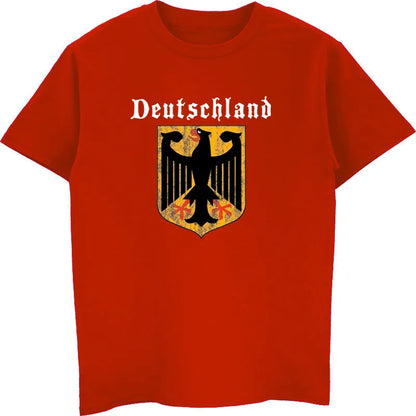 Deutschland Flag Crest Germany Eagle Socceres Footballer T-shirt Men Cotton O-Neck Short Sleeve Shirt Men T Shirt Tees Tops