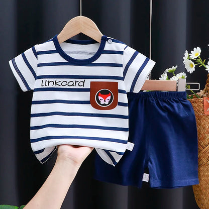 Cartoon Cotton Baby T-Shirt & Shorts Set