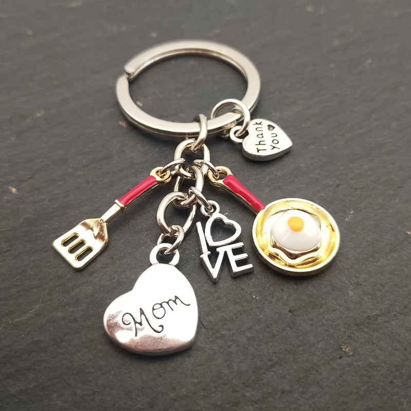 European and American Jewelry Father's Day Gift Mother's Day Gift "I LOVE MOM I LOVE DAD" Metal Keychain Key Ring Jewelry
