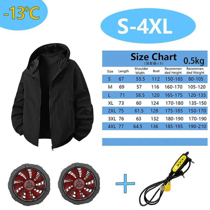 Men Women Smart Air Conditioning Cooling Jacket with Fans Intelligent Heat Dissipation UV Protection Outdoor Work Clothes Summer