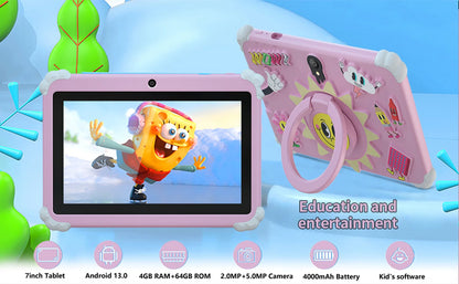 2025 New 7 Inch Cartoon Pattern Kids' tablet Quad Core 4GB+64GB ROM Android 13 Learning Education Games Tablets Children's Gifts