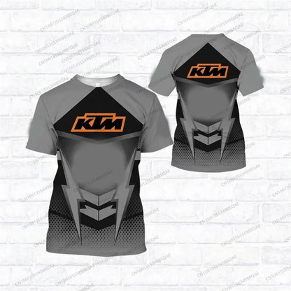 2026 Summer New KTM Racing Suit Mountain Bike Motorcycle Crew Neck Short Sleeve Breathable Quick-Drying Top