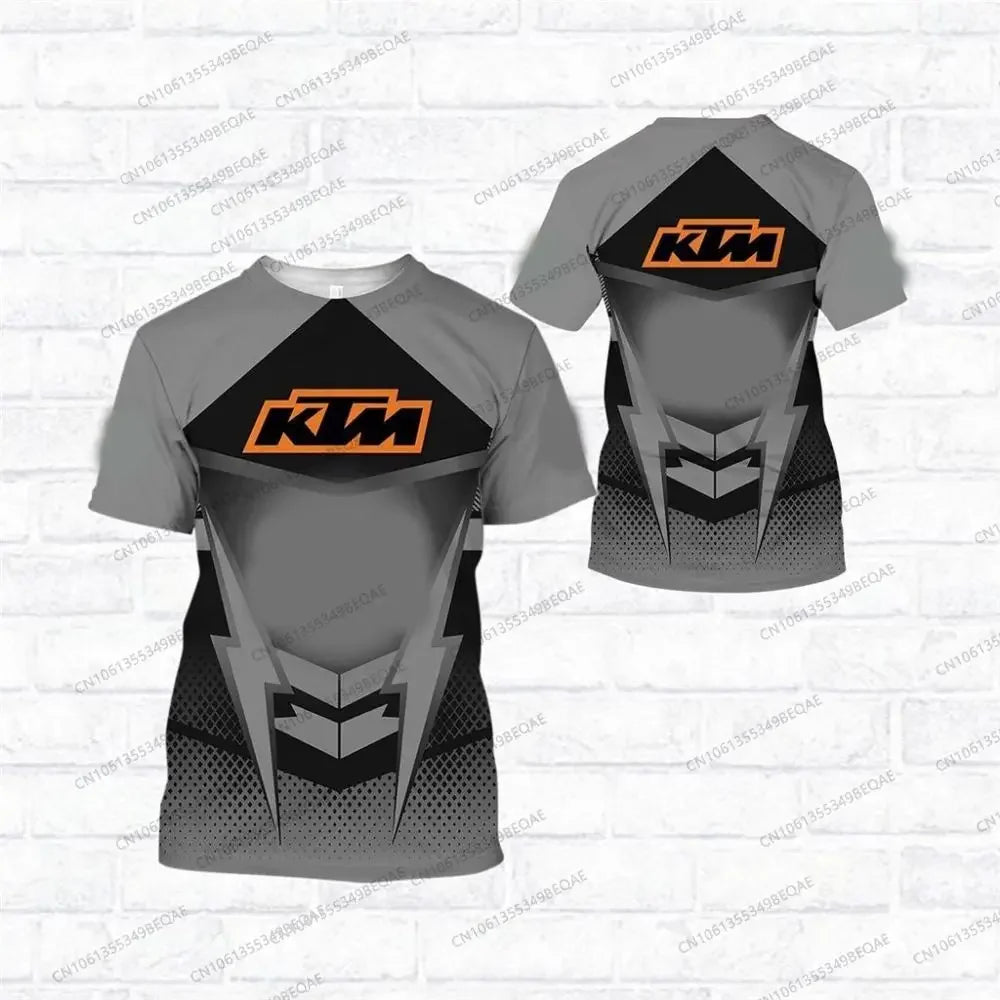 2026 Summer New KTM Racing Suit Mountain Bike Motorcycle Crew Neck Short Sleeve Breathable Quick-Drying Top