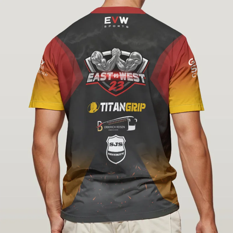2026 The East vs West Series 23 Armwrestling T-Shirt Fans Breathable Sports Jersey Men's Breathable Quick Dry Fitness Gym Tees